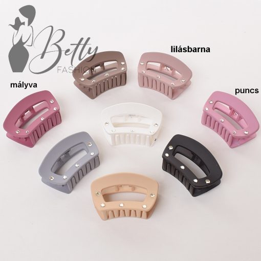 Strasszkő díszes, matt hajcsat