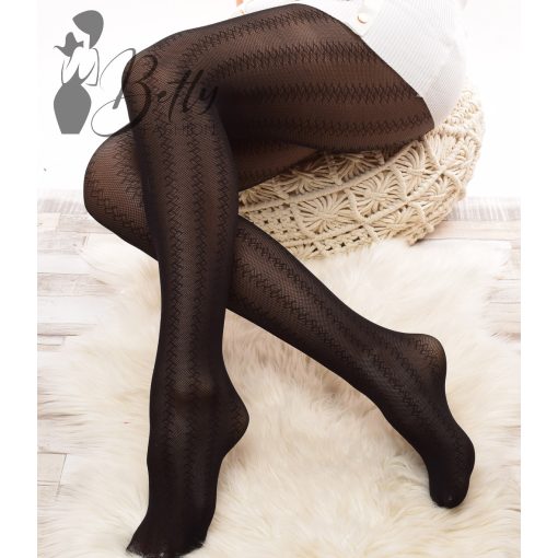 Fekete harisnya elegáns mintával