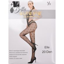 Fekete színű, szívecske és hálómintás harisnya 1/2, 3/4