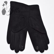 Fekete színű, műszőrme bélelt kesztyű  