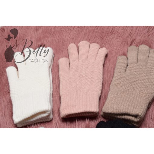 Szőrme bélelt, kötött kesztyű 