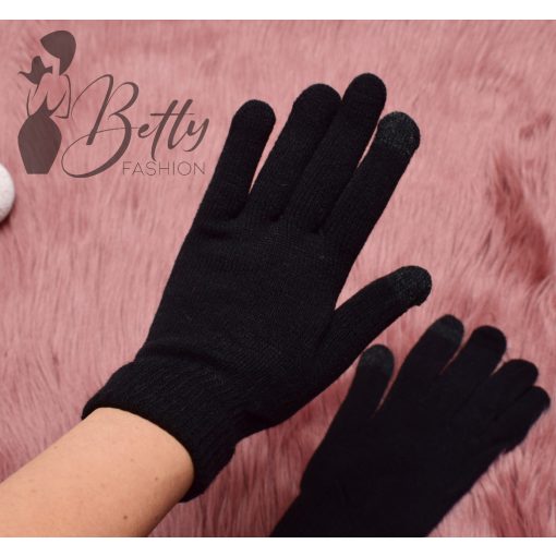 Fekete kesztyű - érintőképernyős