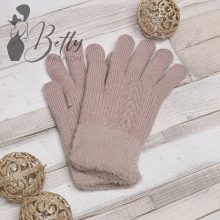 Anyagában mintás, műszőrme bélelt kesztyű  