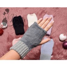 Szőrmés, ujjvég nélküli kesztyű  