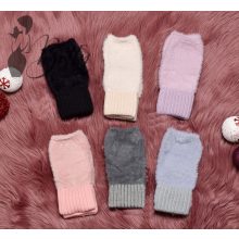 Szőrmés, ujjvég nélküli kesztyű  