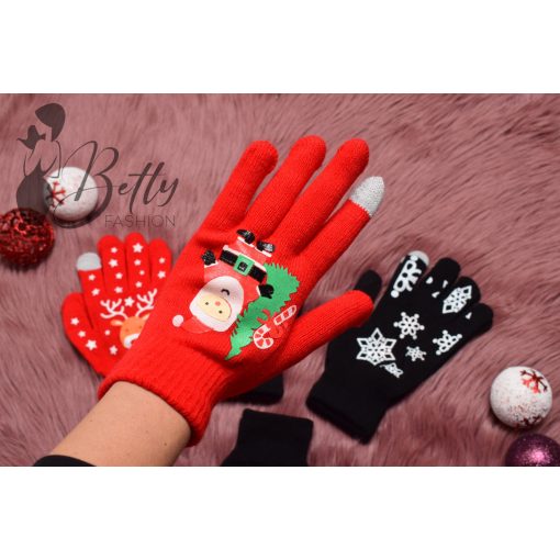 Karácsonyi mintás kesztyű
