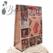 Karácsonyi mintás, papírtáska