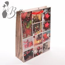 Karácsonyi mintás, papírtáska