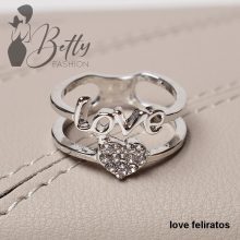 Ezüst színű, strasszkő díszes gyűrű