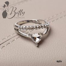 Ezüst színű, strasszkő díszes gyűrű