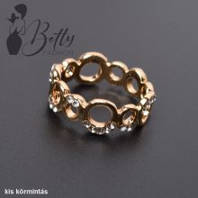 Arany színű, mintás, strasszkő díszes gyűrű