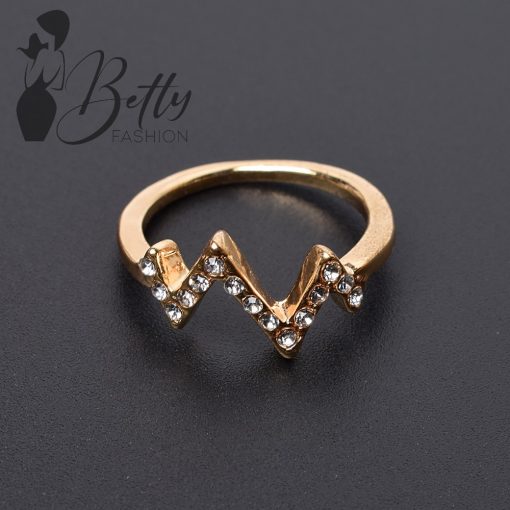 Arany színű, mintás, strasszkő díszes gyűrű