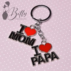 Feliratos és szívecske díszes kulcstartó