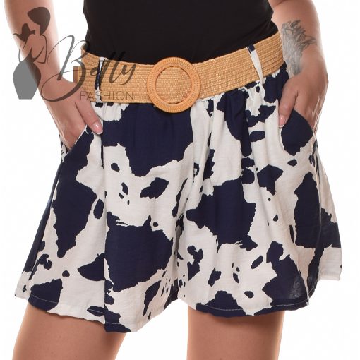 Folt mintás, bő szárú, lenge rövidnadrág + fonott öv S-M-L