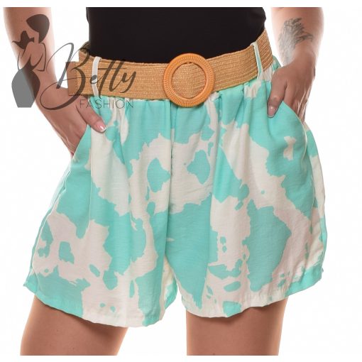 Folt mintás, bő szárú, lenge rövidnadrág + fonott öv S-M-L