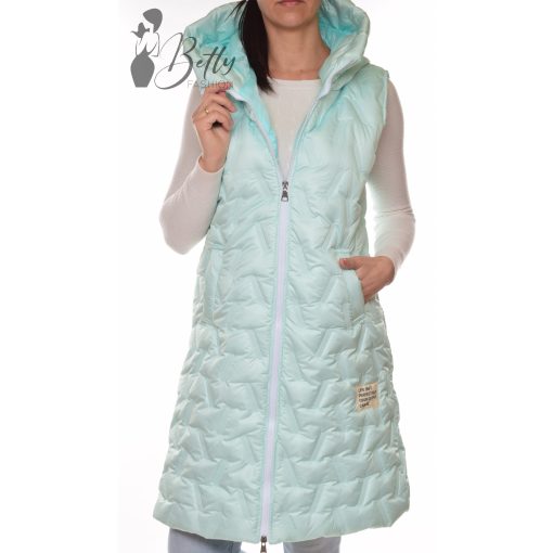 Mentazöld színű, hosszított, tavaszi mellény M-L