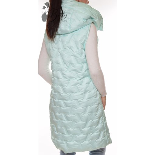 Mentazöld színű, hosszított, tavaszi mellény M-L