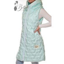 Mentazöld színű, hosszított, tavaszi mellény M-L