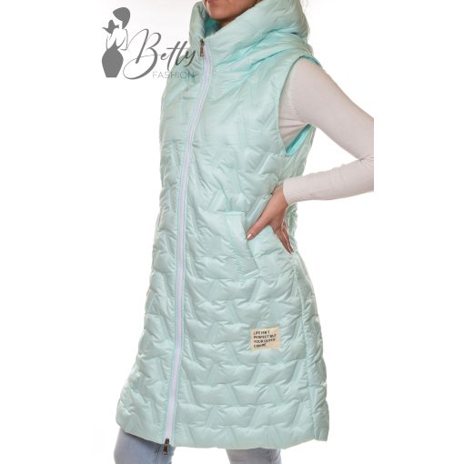 Mentazöld színű, hosszított, tavaszi mellény M-L