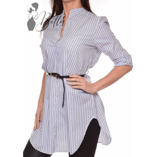 Sötétkék csíkos ing-tunika M-L