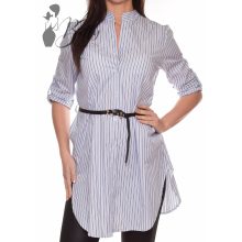 Sötétkék csíkos ing-tunika M-L