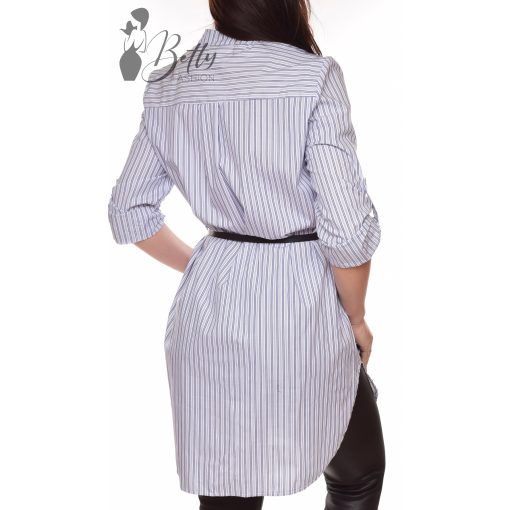 Sötétkék csíkos ing-tunika M-L
