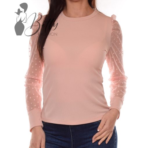 Pöttyös és tüllös ujjú felső S-M-L