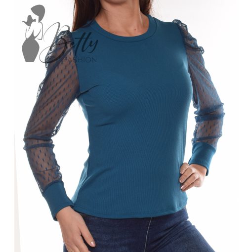 Pöttyös és tüllös ujjú felső S-M-L