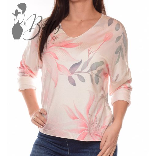 Virágmintás, puha anyagú, tavaszi felső M-L-XL