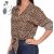   Leopárdmintás, megkötős, roll-up ujjú blúz/felső S-M-L