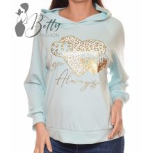 Szív mintás, kapucnis pulóver S-M-L