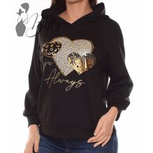 Szív mintás, kapucnis pulóver S-M-L