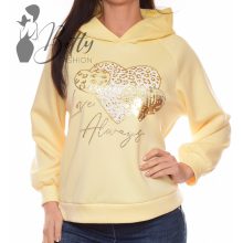 Szív mintás, kapucnis pulóver S-M-L