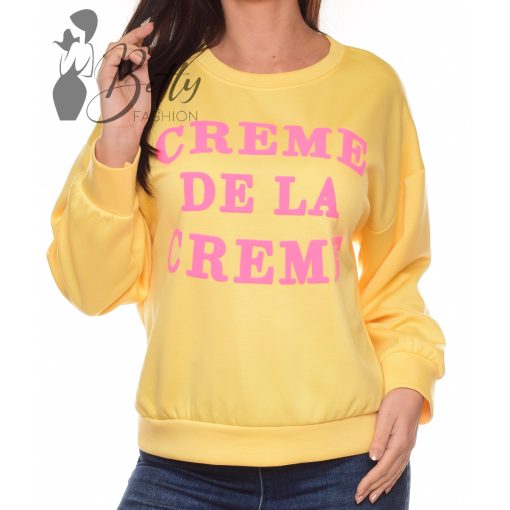 Színes feliratos, laza pulóver S-M-L