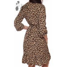 Leopárd mintás, fodros aljú ruha S-M-L