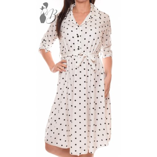 Fehér alapon pöttyös ingruha S-M-L