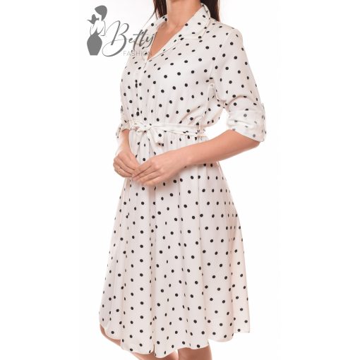 Fehér alapon pöttyös ingruha S-M-L