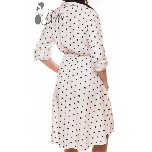 Fehér alapon pöttyös ingruha S-M-L