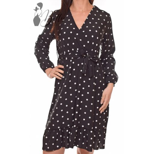 Fekete alapon pöttyös ingruha S-M-L