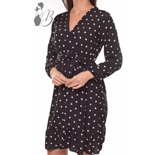 Fekete alapon pöttyös ingruha S-M-L