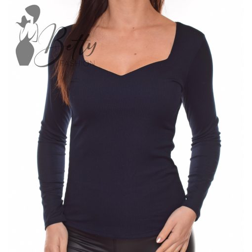 Szögletes kivágású, bordázott anyagú felső S-M-L