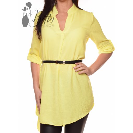 Egyszínű, roll-up ujjú ingruha + öv M-L-XL