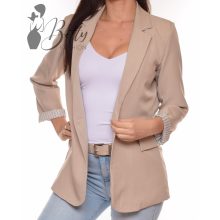 Csíkos betétes blézer selyembéléssel M-L-XL