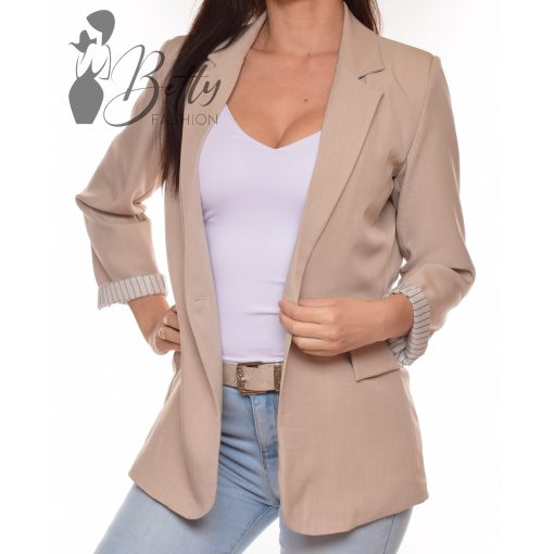 Csíkos betétes blézer selyembéléssel M-L-XL