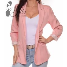 Csíkos betétes blézer selyembéléssel M-L-XL