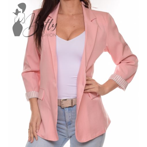 Csíkos betétes blézer selyembéléssel M-L-XL