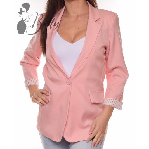 Csíkos betétes blézer selyembéléssel M-L-XL