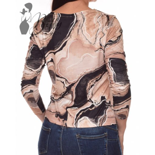 Színes márványmintás felső M-L