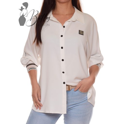 Fehér színű ing, feliratos részekkel 44, 46, 48, 50