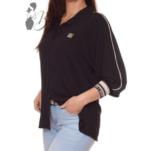 Fekete színű ing, feliratos részekkel 44, 46, 48, 50